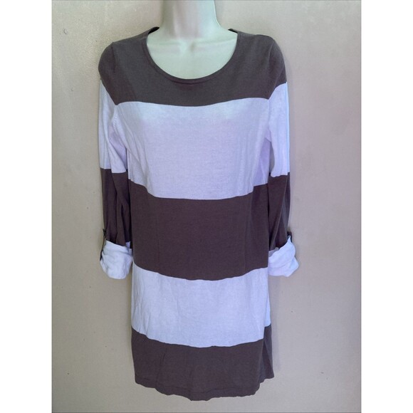 Tommy Bahama Women’s Striped Soft Beach Sweater Dress Swimsuit Cover up Sz M - Picture 1 of 8